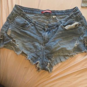 High rise jean shorts